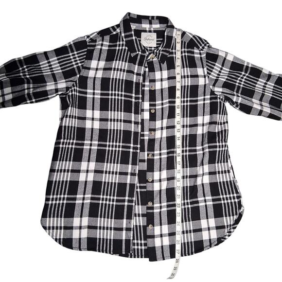 Jachs Girlfriend Black and White Plaid Button Up Grunge Goth Longsleeve Shirte - Picture 11 of 16